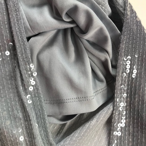 ZARA Degrade Silver Shimmer Sequin Midi Slip Dress Size XS NEW WITH TAGS - Picture 14 of 16